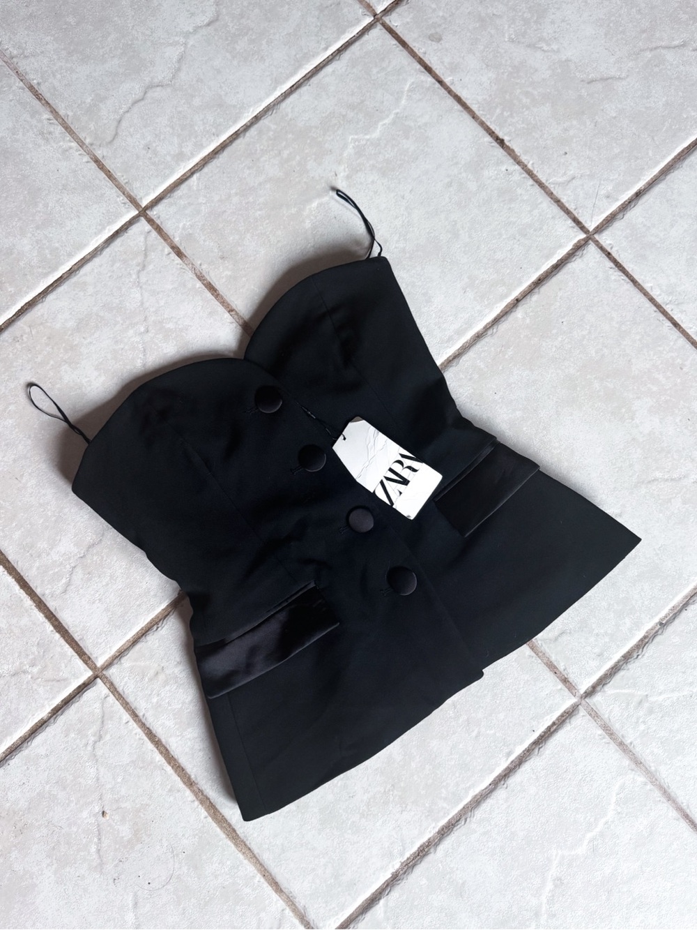 Zara • Tuxedo Bustier Top